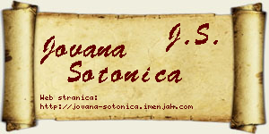 Jovana Sotonica vizit kartica